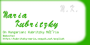 maria kubritzky business card